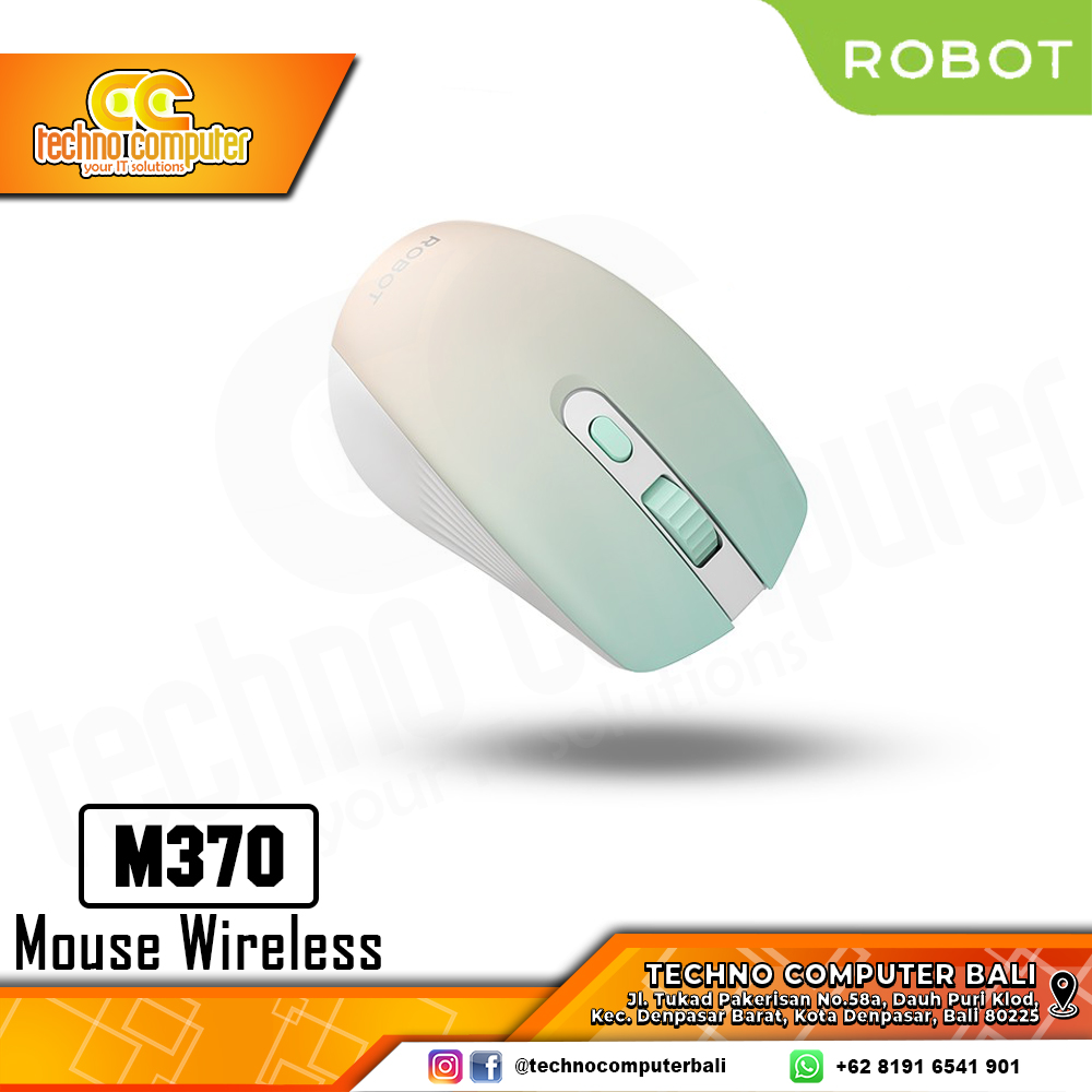 ROBOT M370 Wireless Green - Office Mouse Wireless