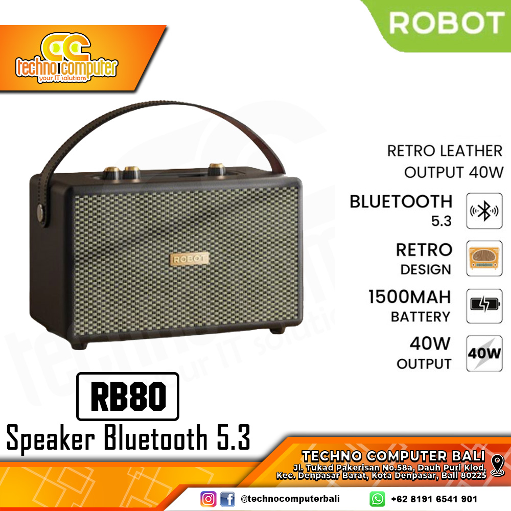 SPEAKER ROBOT RB80 Retro Bluetooth 5.3