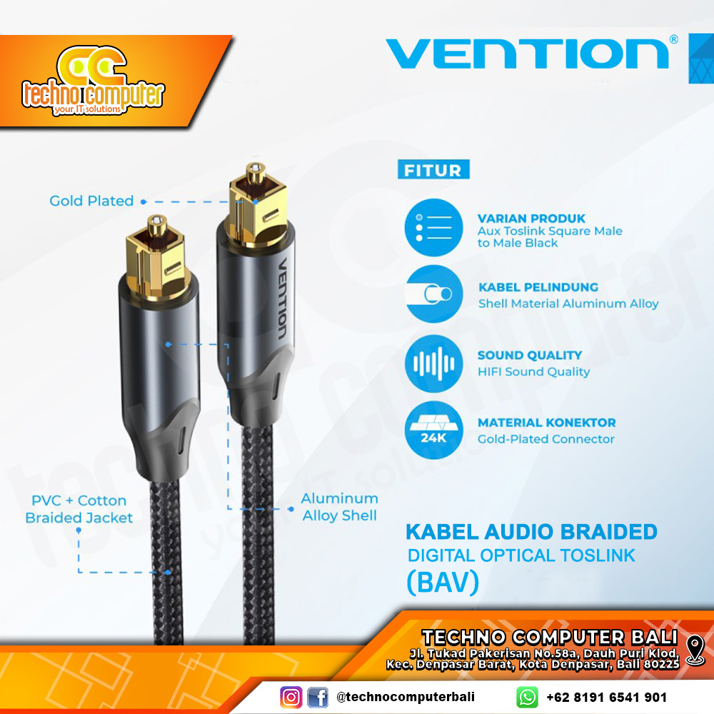 VENTION KABEL AUDIO DIGITAL OPTICAL Toslink Audio Optik - BAV 5M