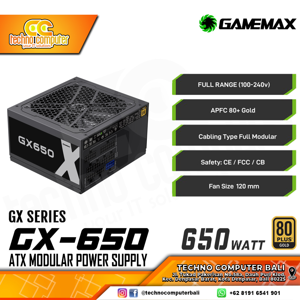 GAMEMAX GX-650 650W 80+ Gold - Full Modular