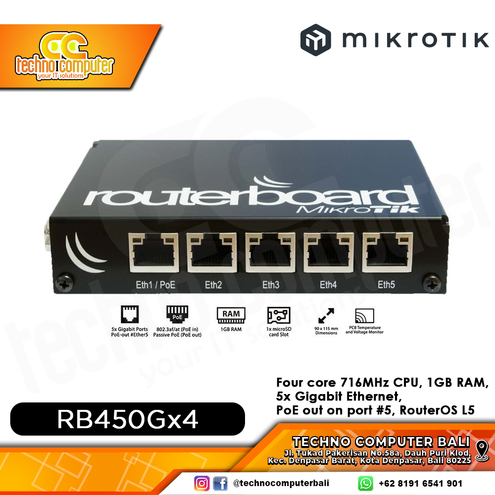 MIKROTIK ROUTERBOARD RB450Gx4