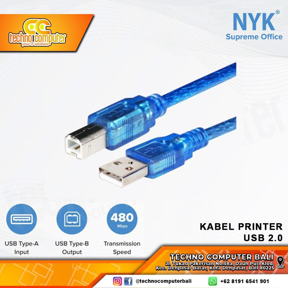 KABEL PRINTER USB 2.0 NYK - 1.5M