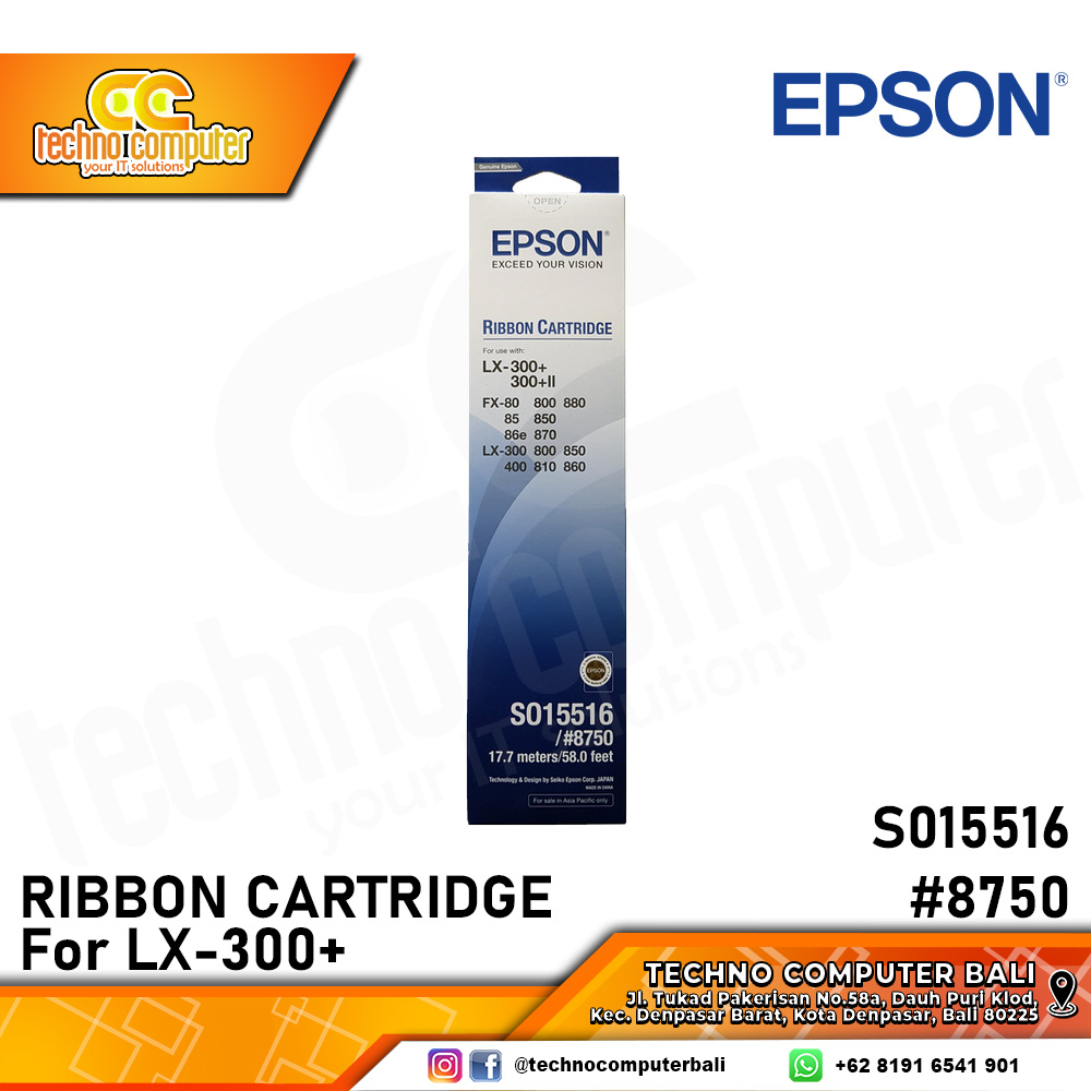 RIBBON CARTRIDGE EPSON LX-300+ S015516 #8750