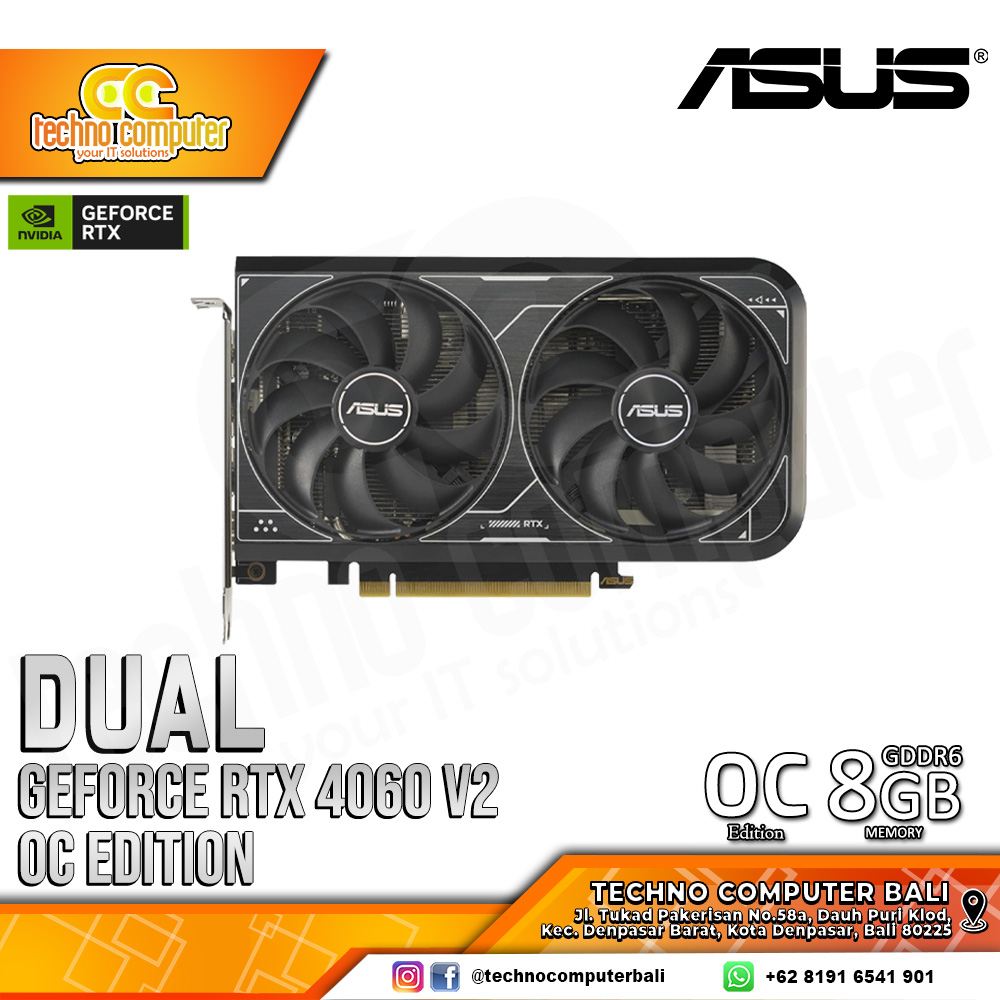 ASUS DUAL NVIDIA GeForce RTX 4060 V2 OC Edition 8GB GDDR6