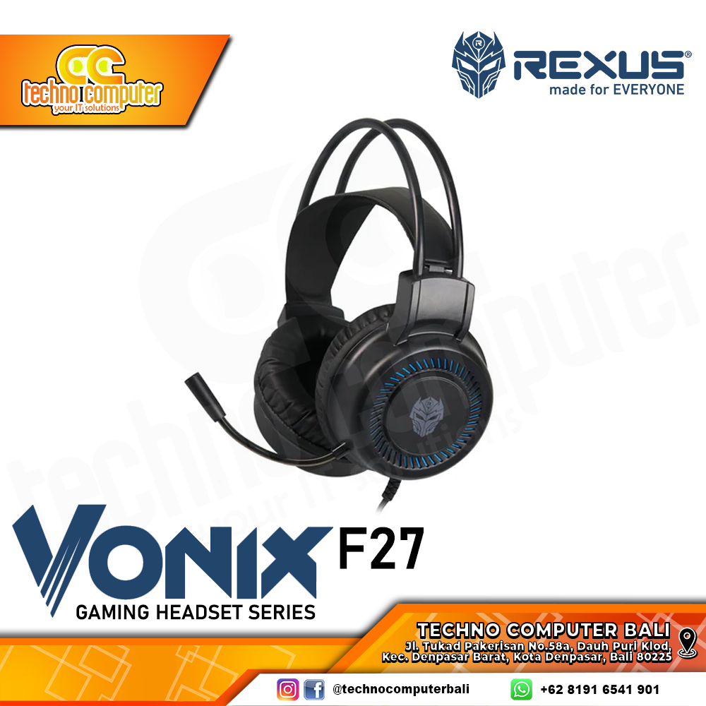 HEADSET REXUS VONIX F27 Blue - Gaming Headset