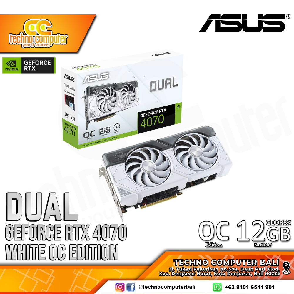 ASUS DUAL NVIDIA GeForce RTX 4070 White OC Edition 12GB GDDR6X