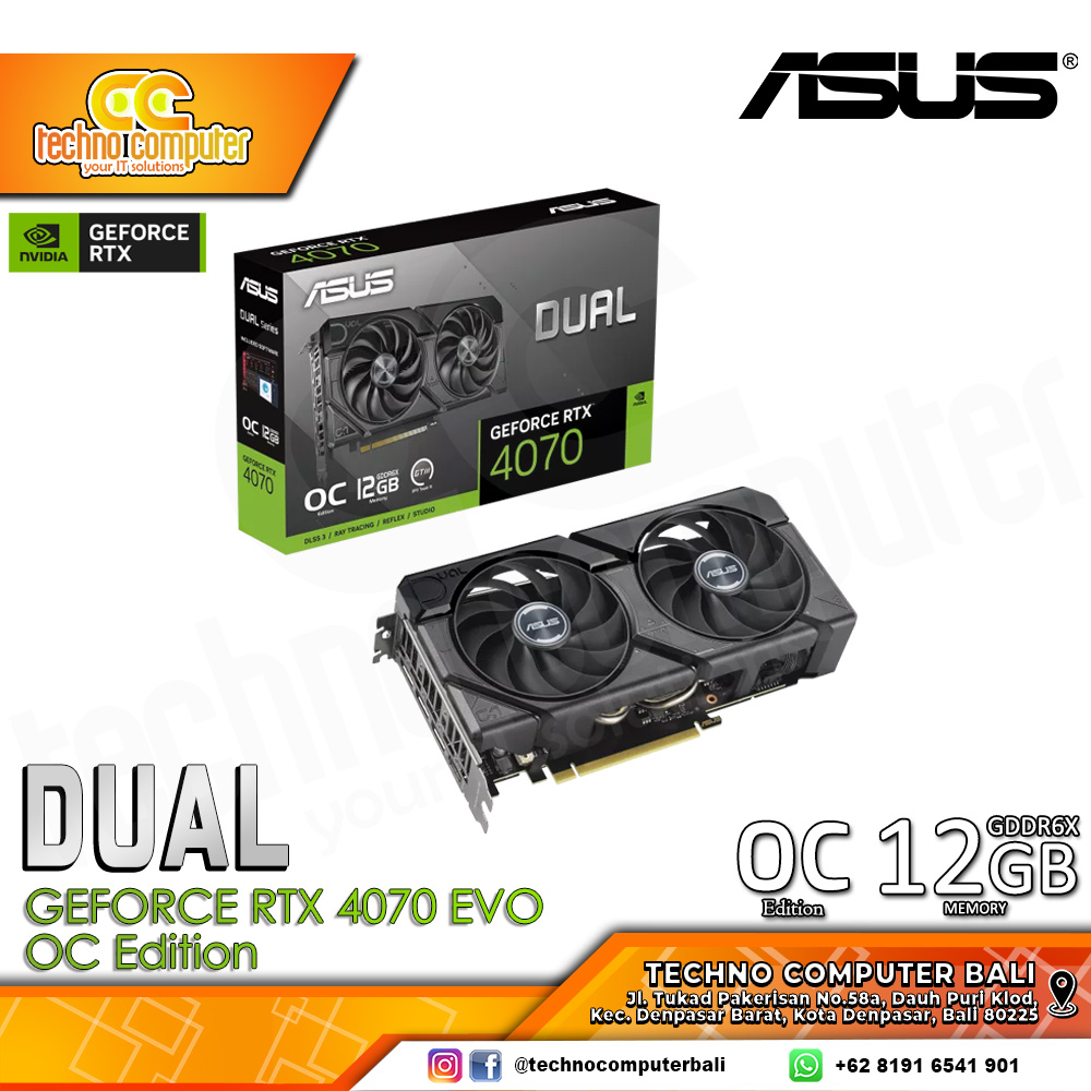 ASUS DUAL NVIDIA GeForce RTX 4070 EVO OC Edition 12GB GDDR6X