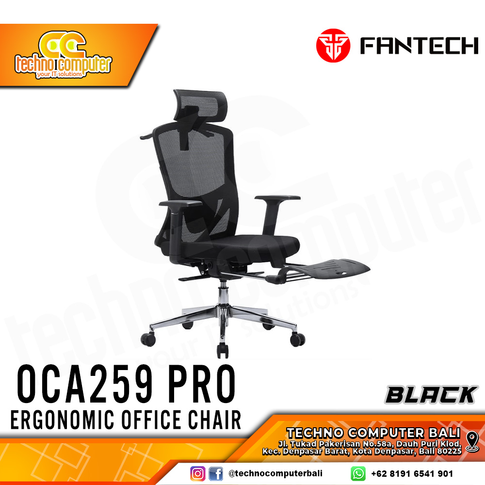 KURSI OFFICE FANTECH OC-A259 PRO ERGONOMIC OFFICE CHAIR - BLACK