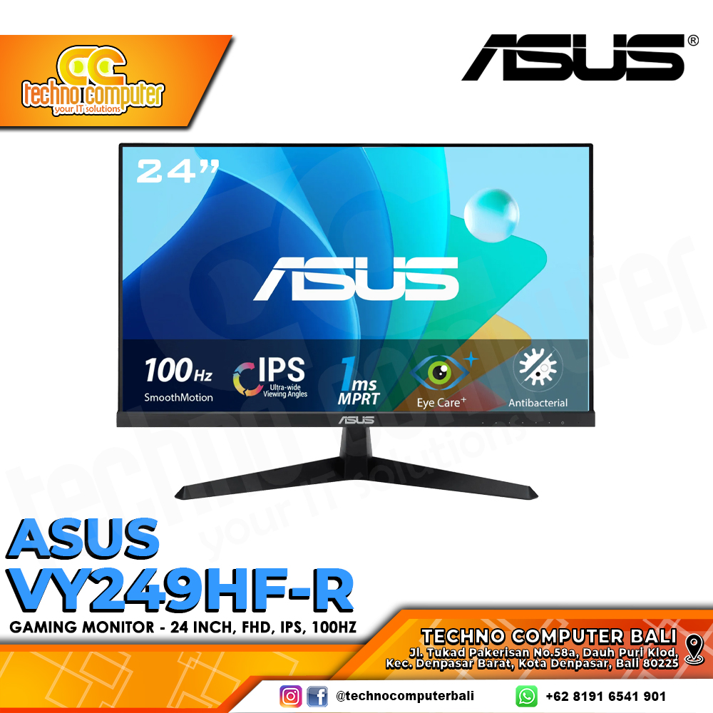 ASUS VY249HF-R Gaming Monitor - 24 inch, FHD (1920 x 1080), IPS, 100Hz, 1ms