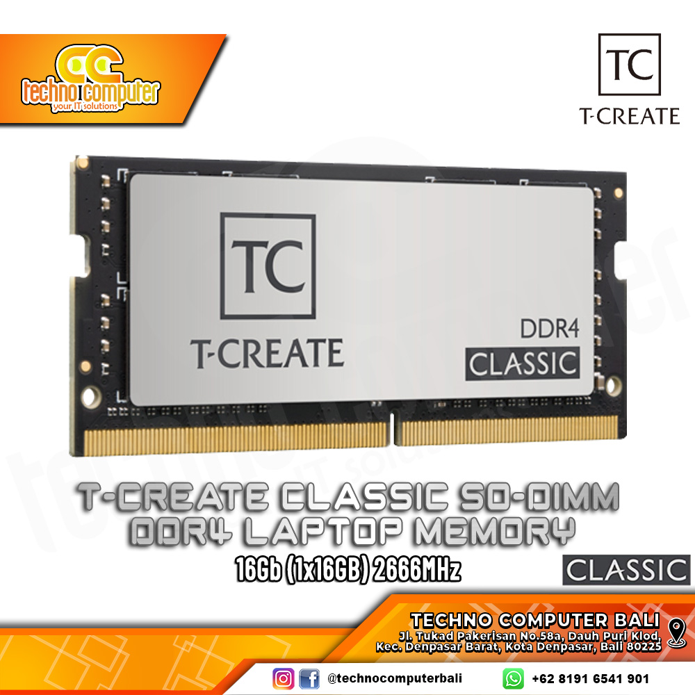 SODIMM DDR4 TEAM T-CREATE CLASSIC 16GB (1x16GB) Single 2666MHz