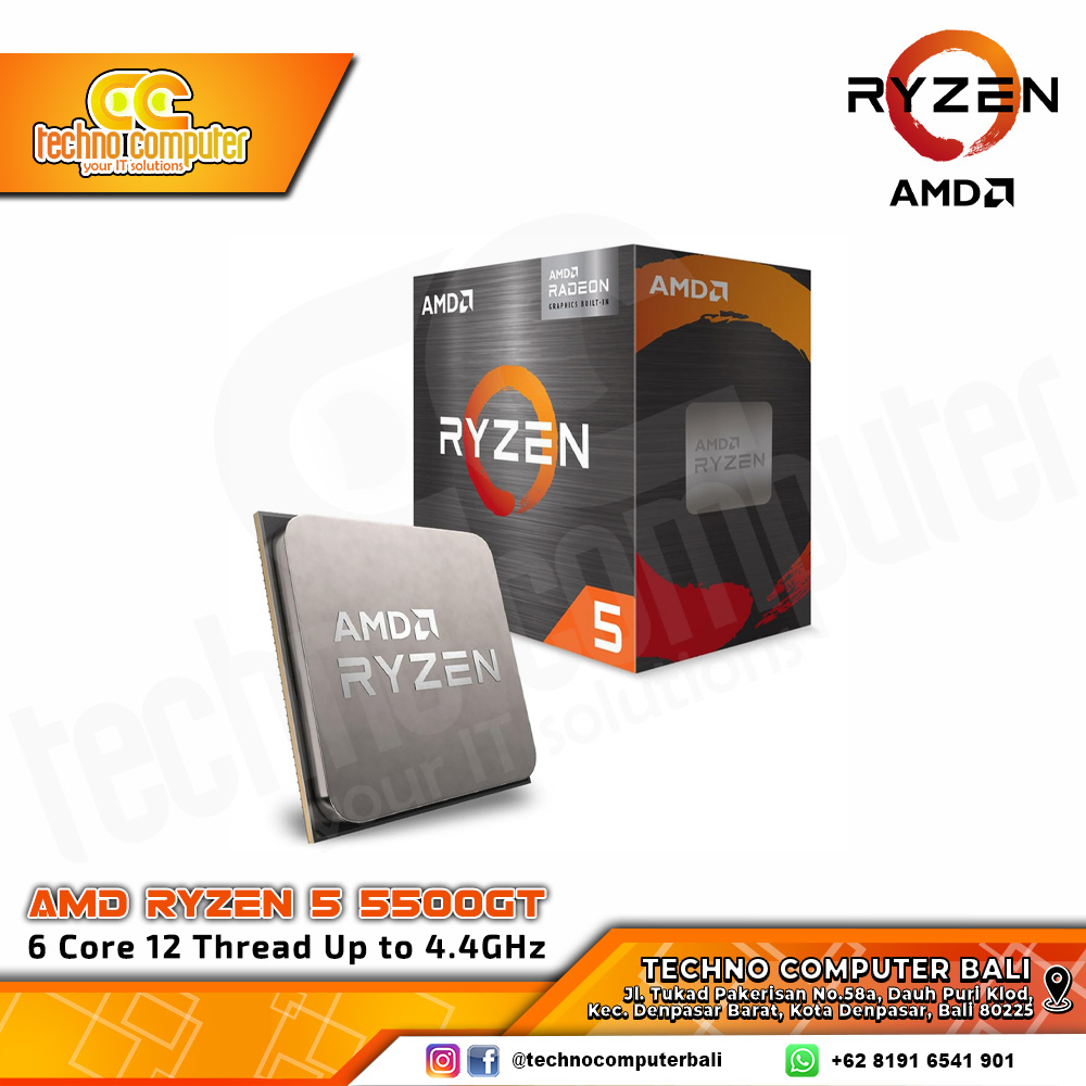 PROCESSOR AMD RYZEN 5 5500GT - 6 Core 12 Threads Up to 4.4GHz - Socket AM4
