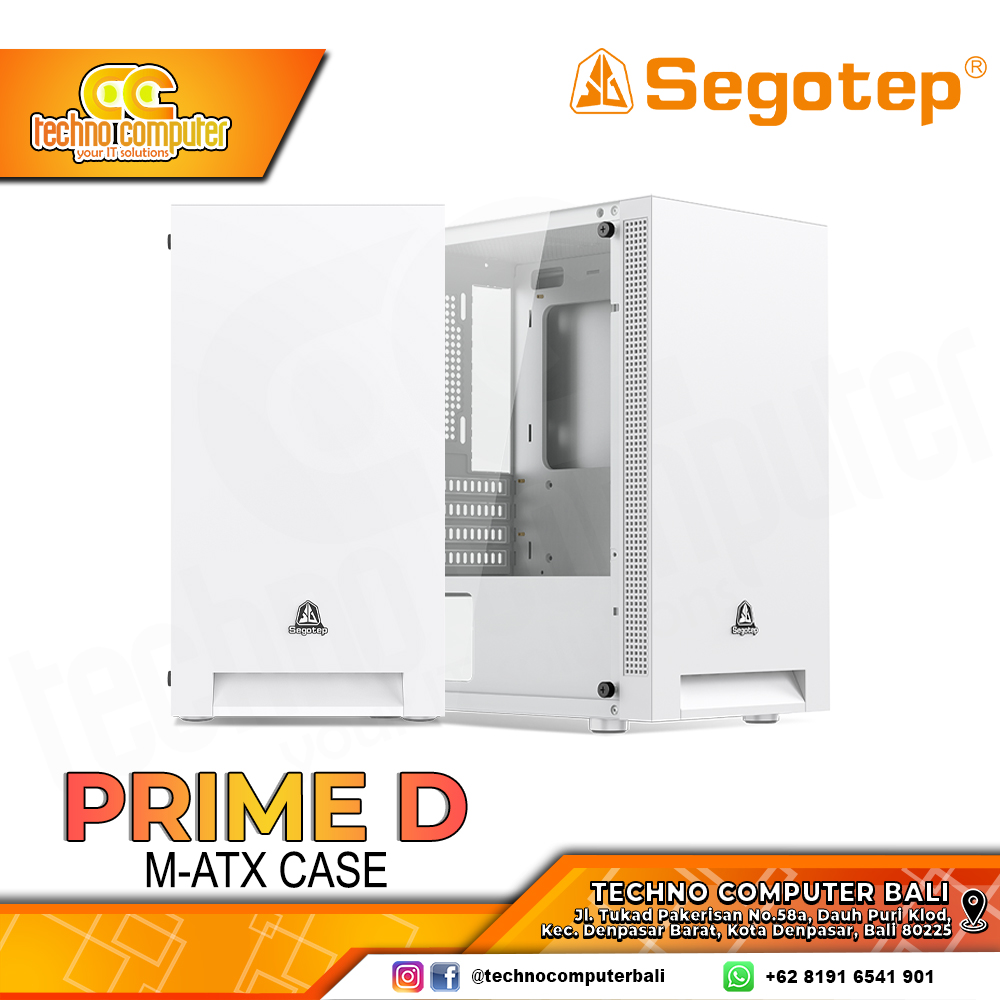 CASING SEGOTEP PRIME D White - Mid Tower mATX Case Tempered Glass