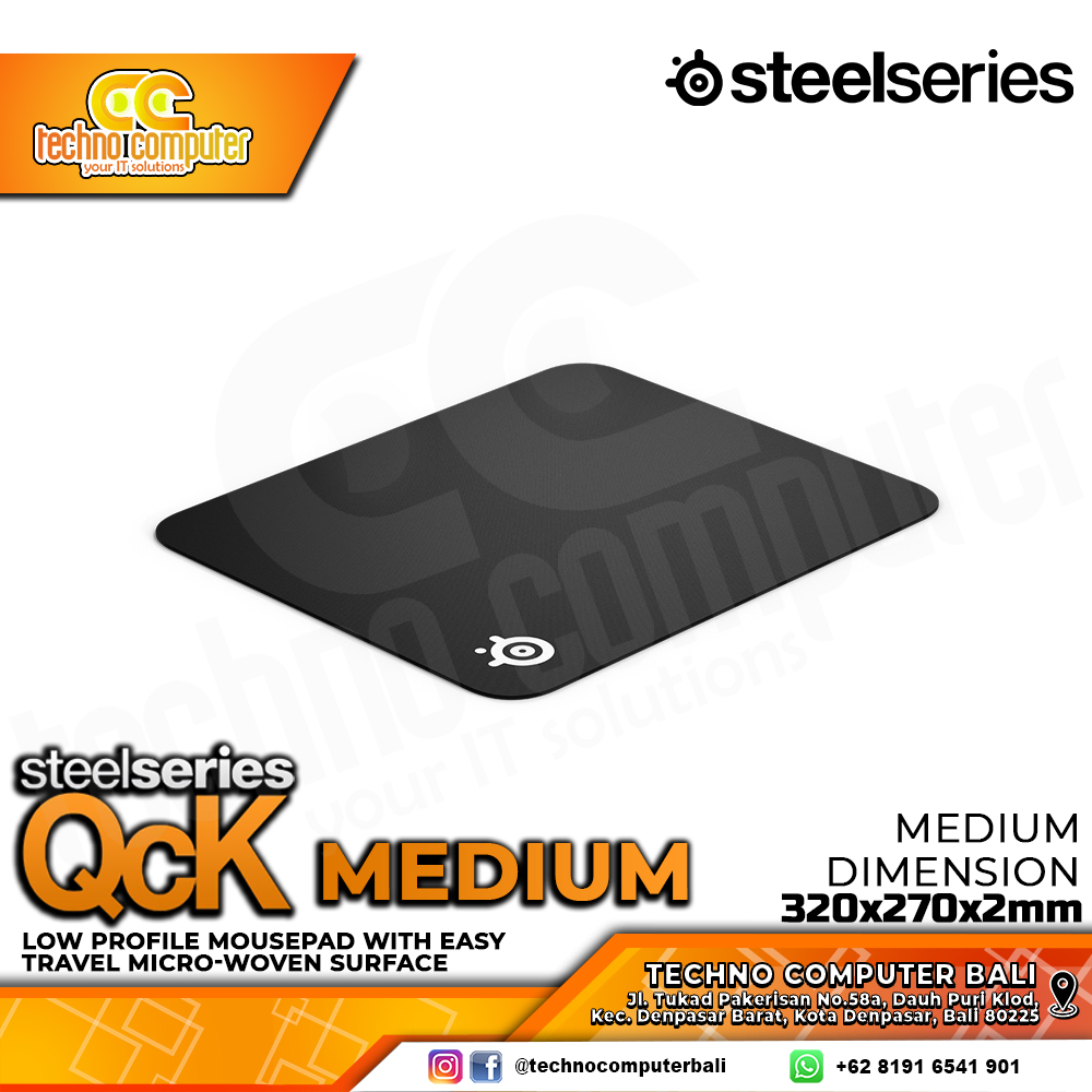MOUSEPAD STEELSERIES QCK MEDIUM (320 x 270 x 2mm) - Gaming Mousepad