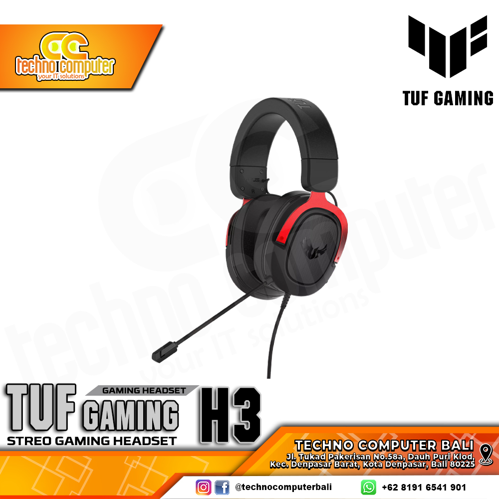 HEADSET ASUS TUF GAMING H3 Red - Gaming Headset