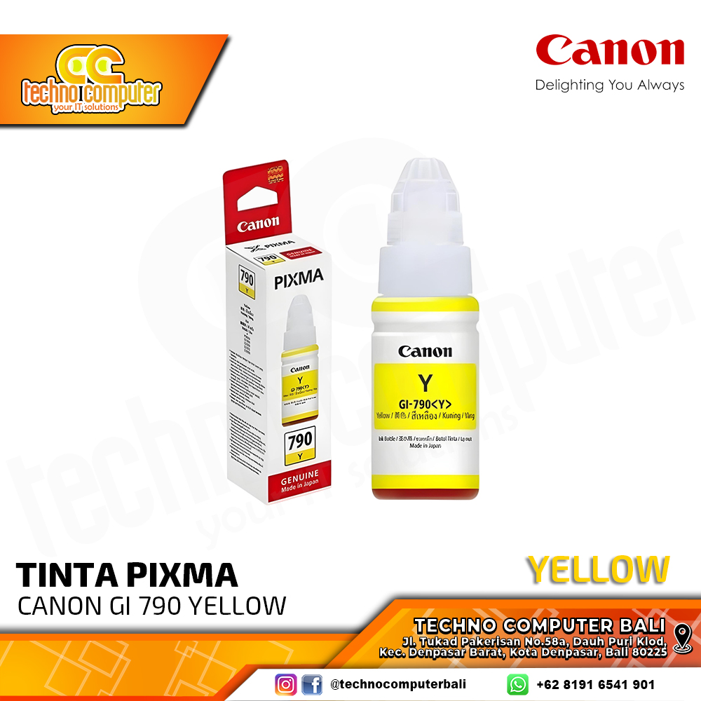 REFILL TINTA PIXMA CANON GI 790 YELLOW ORIGINAL