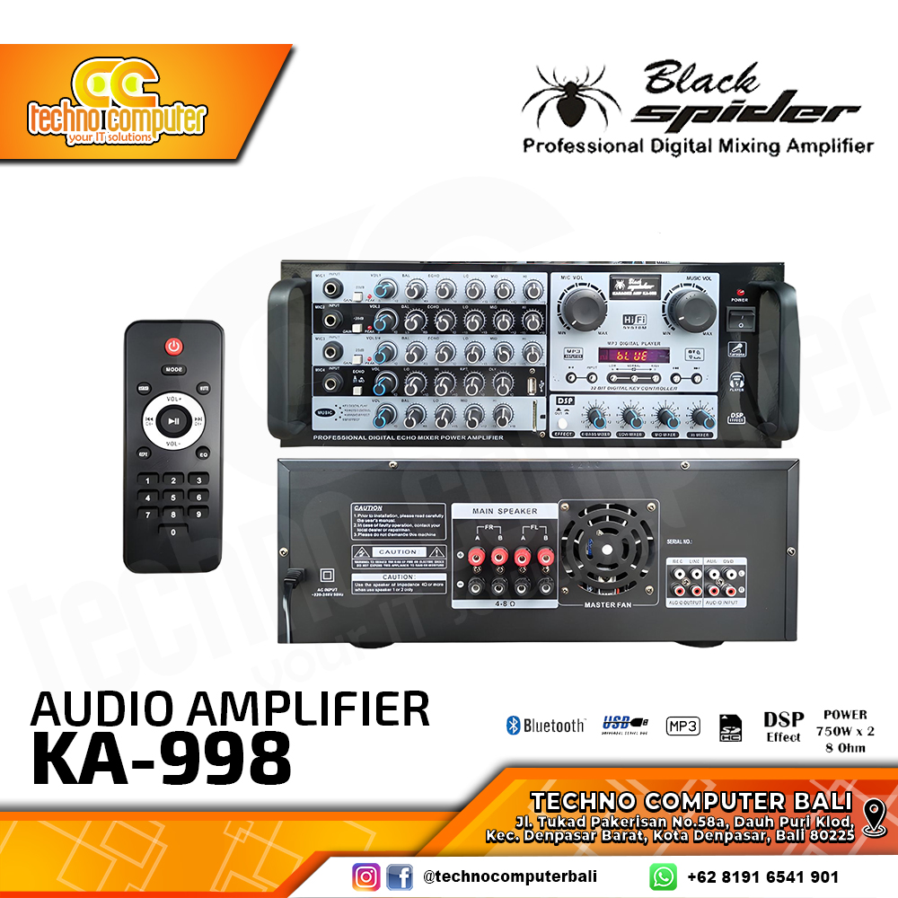 AMPLIFIER KARAOKE BLACKSPIDER KA-998