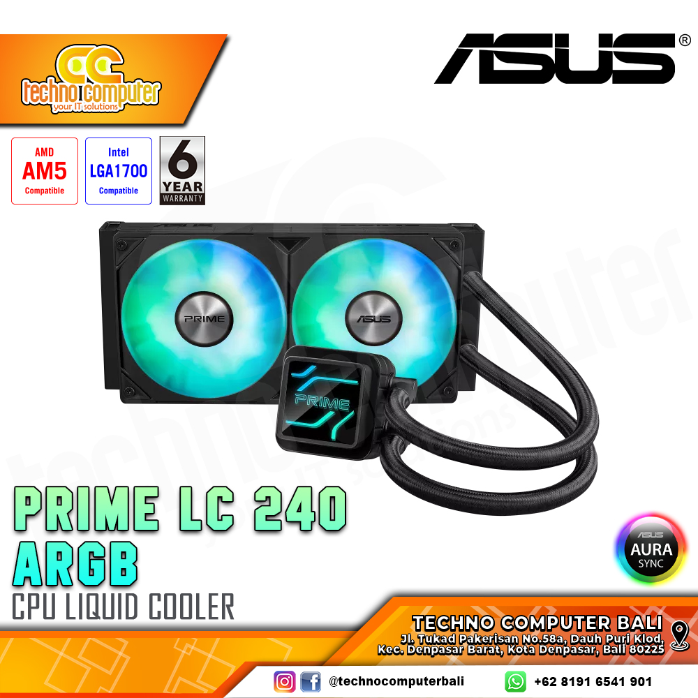 ASUS PRIME LC 240 ARGB - CPU Cooler - 240mm AIO Liquid Cooler