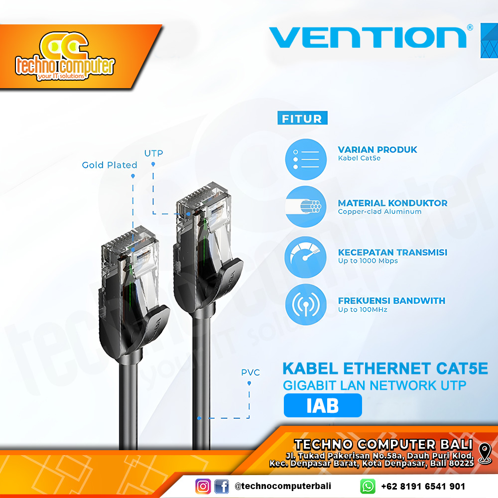 VENTION KABEL LAN Cat5e UTP Gigabit Ethernet RJ45 - IAB 3M