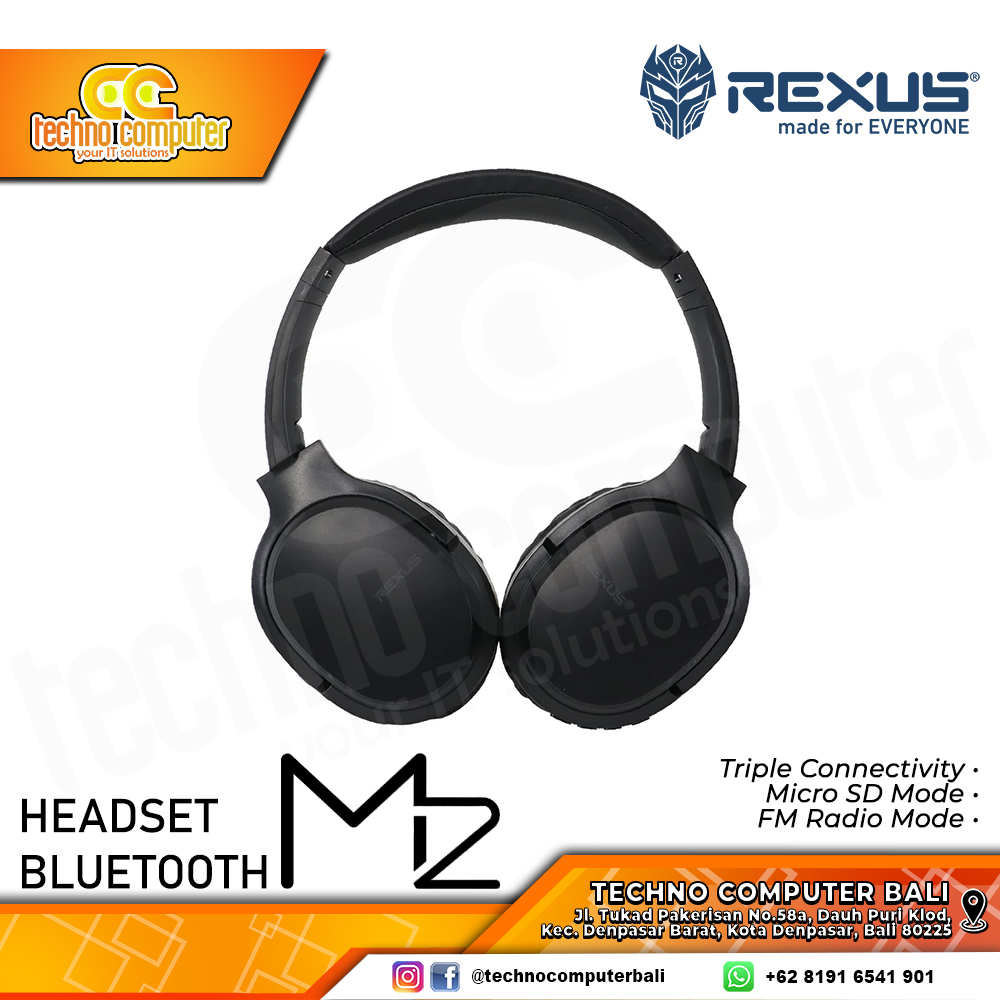 HEADSET REXUS M2 Black Wireless Bluetooth - Headset