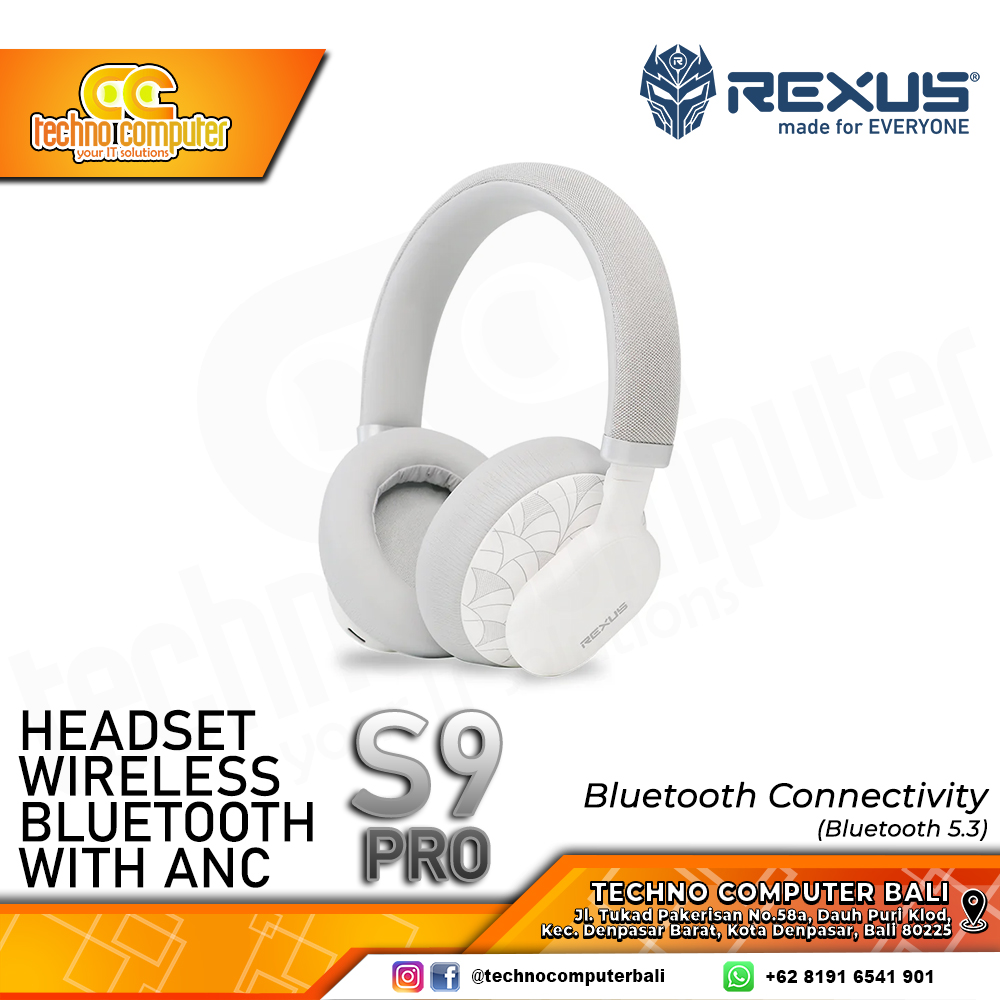 HEADSET REXUS RX-S9 Pro Touch with ANC White Wireless Bluetooth - Headset