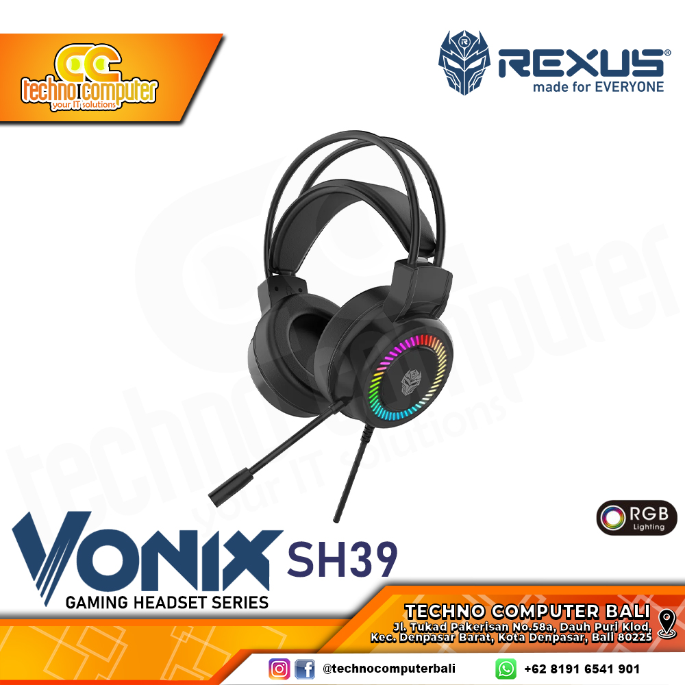 HEADSET REXUS VONIX SH39 Black - Gaming Headset