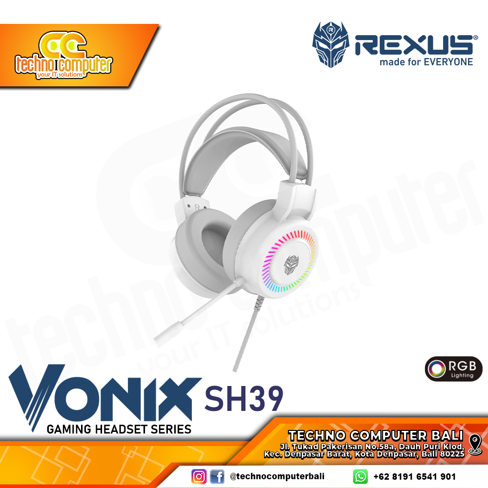HEADSET REXUS VONIX SH39 White - Gaming Headset