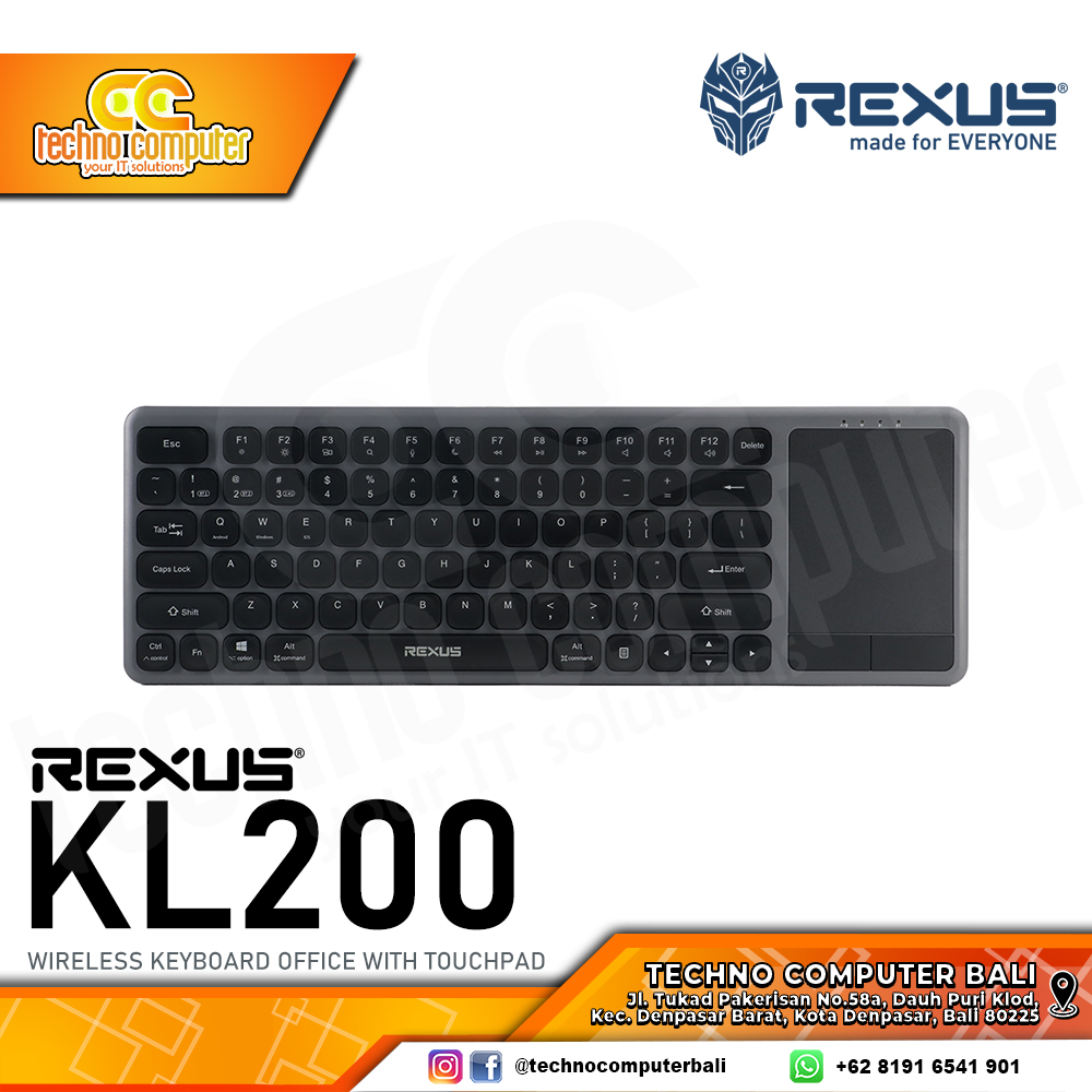 REXUS KL200 with Touchpad Bluetooth Wireless - Office Keyboard