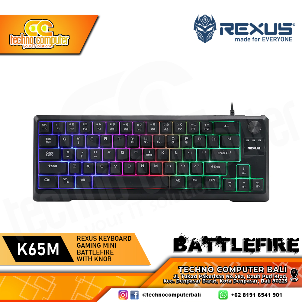 REXUS MINI BATTLEFIRE K65M Black - Gaming Keyboard