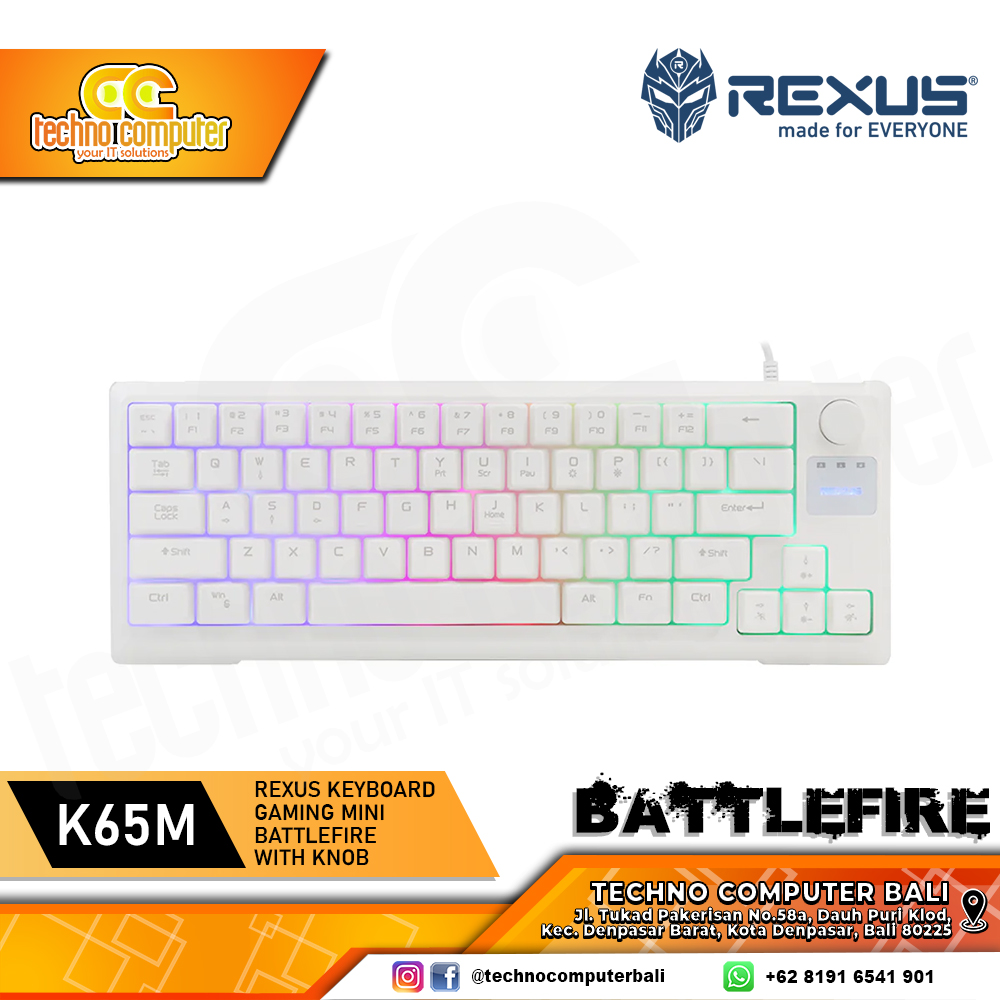 REXUS MINI BATTLEFIRE K65M White - Gaming Keyboard