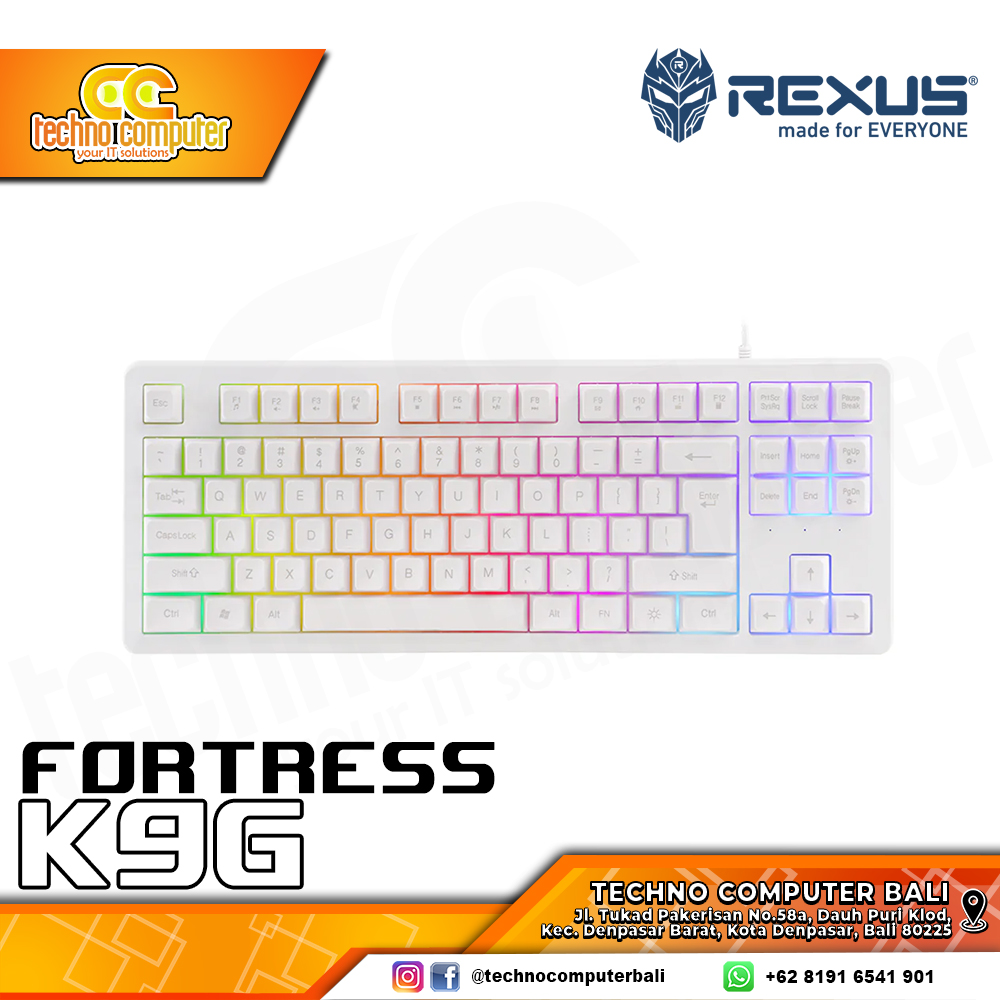 REXUS FORTRESS K9G TKL White - Gaming Keyboard