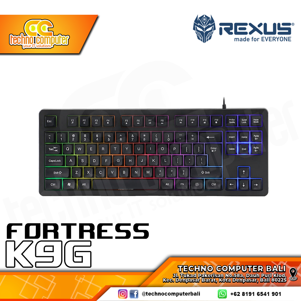 REXUS FORTRESS K9G TKL Black - Gaming Keyboard