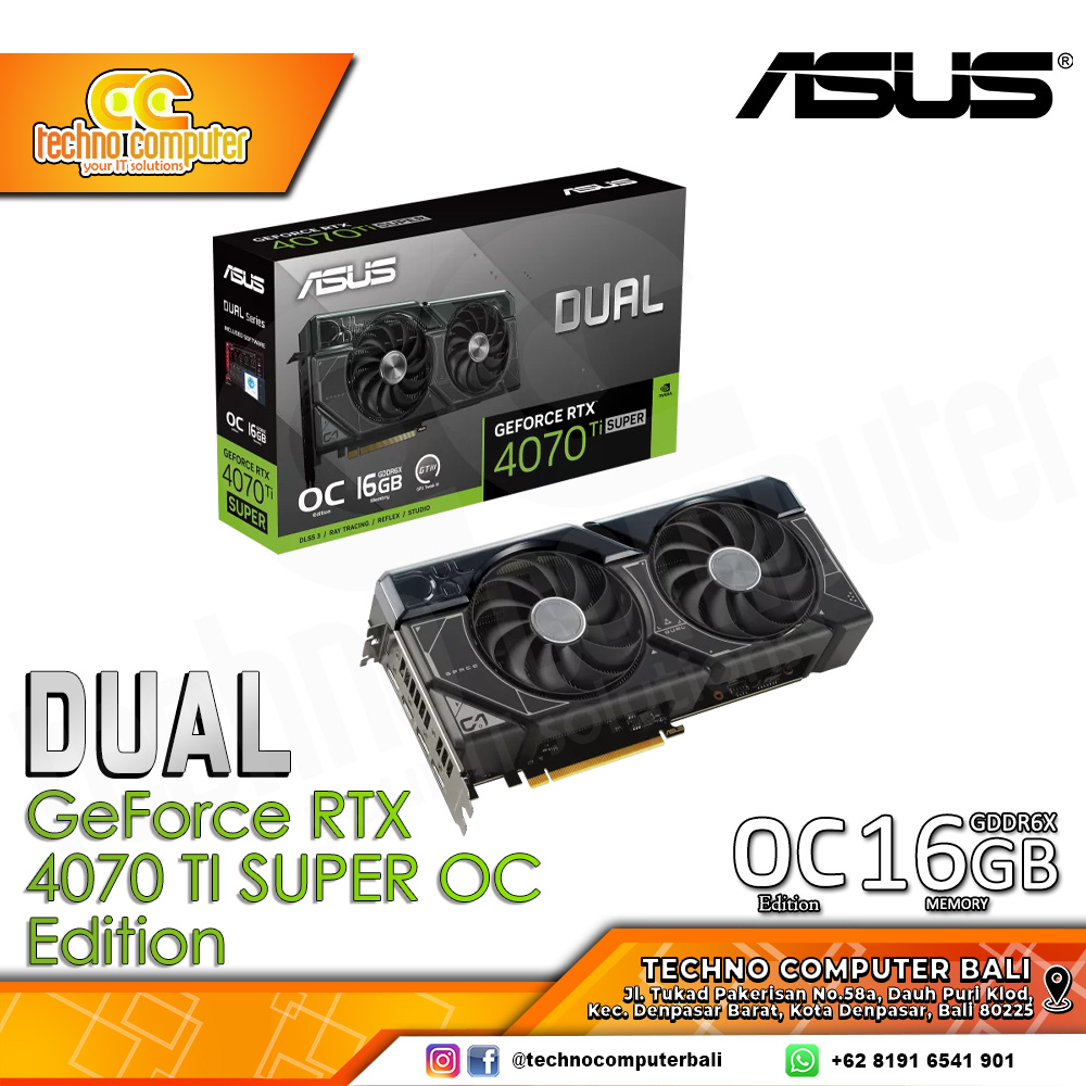 ASUS DUAL NVIDIA GeForce RTX 4070 TI SUPER OC Edition 16GB GDDR6X