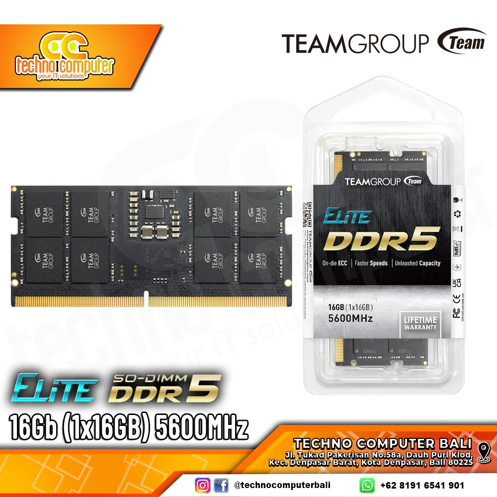 SODIMM DDR5 TEAM ELITE 16GB (1x16GB) Single 5600MHz