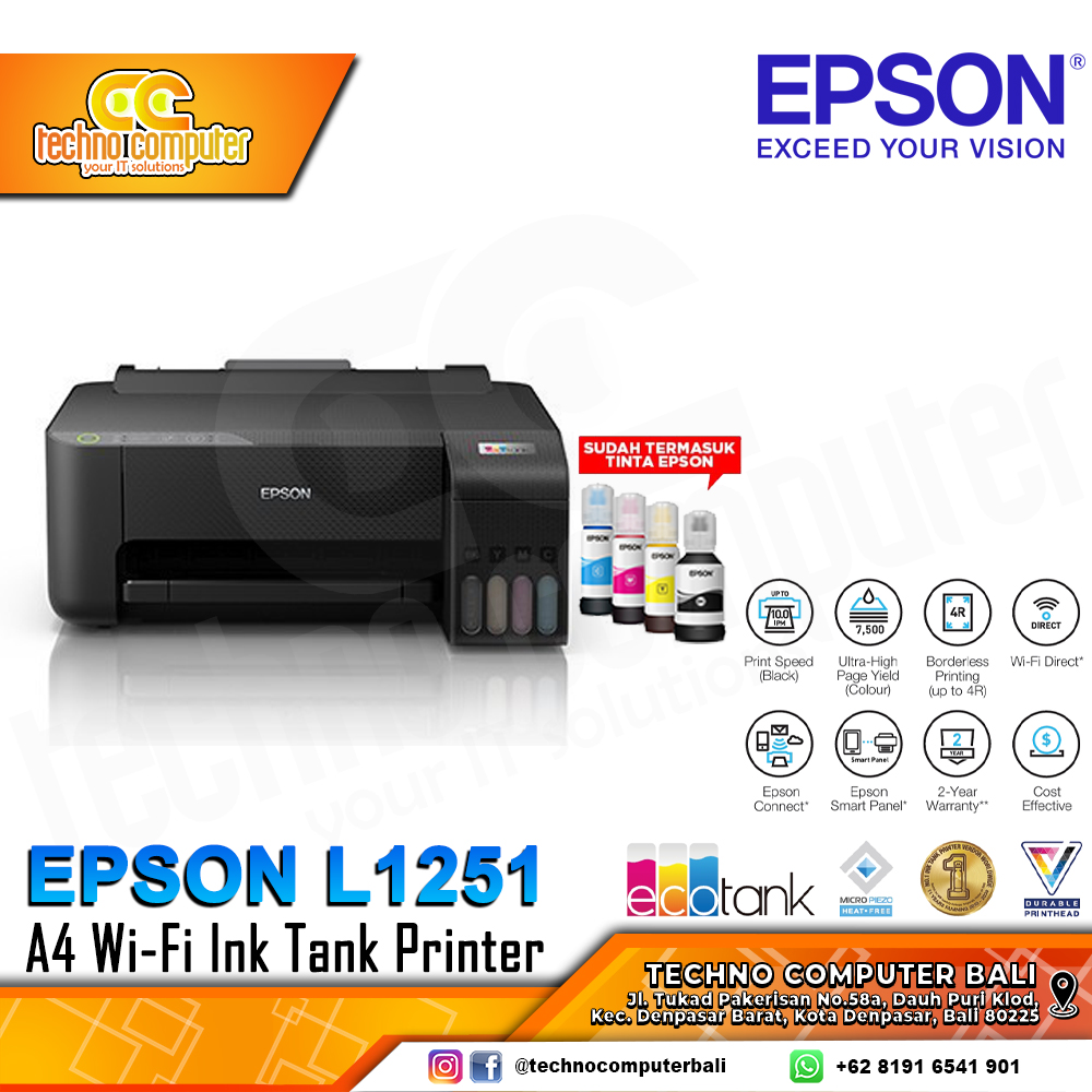 PRINTER EPSON L1251 Ecotank Wi-Fi Ink Tank Printer