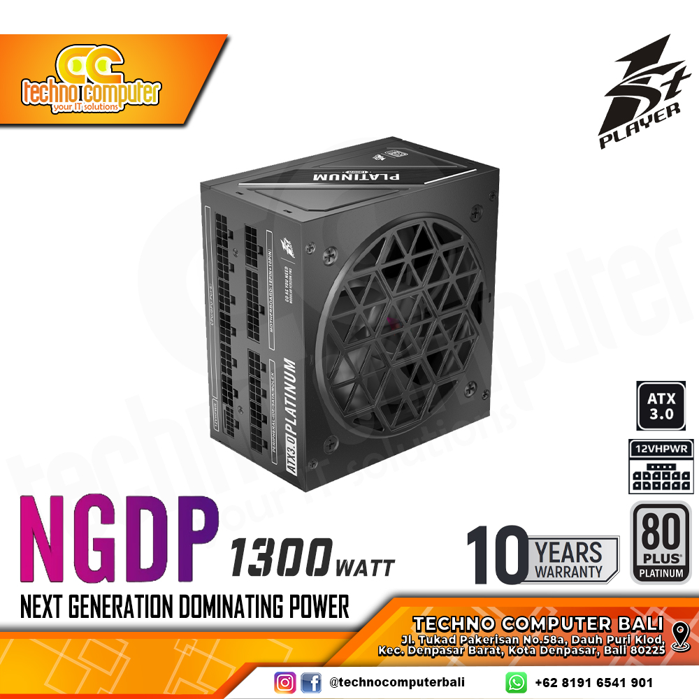 1ST PLAYER NGDP ATX 3.0 1300W 80+ Platinum Black - Full Modular