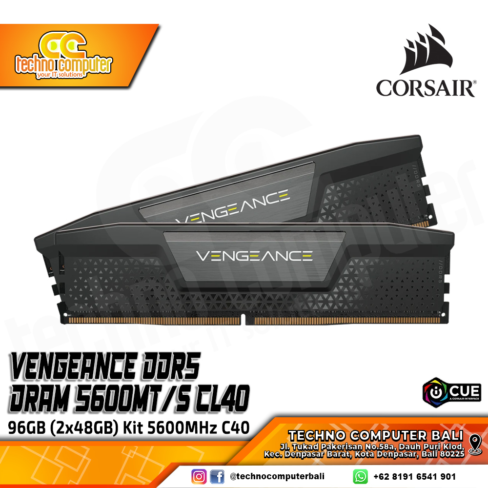 DDR5 CORSAIR VENGEANCE 96GB (2x48GB) Kit 5600MHz CL40 - BLACK