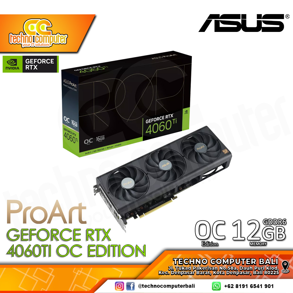 ASUS PROART NVIDIA GeForce RTX 4060 Ti OC Edition 12GB GDDR6