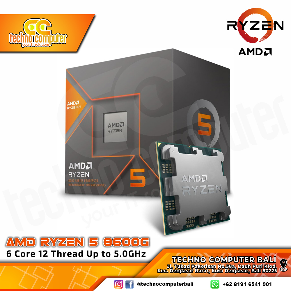 PROCESSOR AMD RYZEN 5 8600G - 6 Core 12 Threads Up to 5.0GHz - Socket AM5
