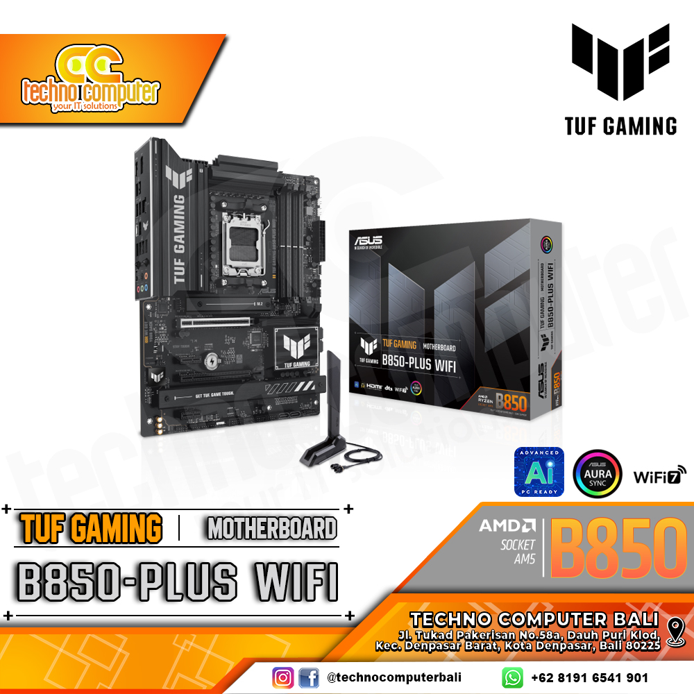 ASUS TUF GAMING B850-PLUS WIFI - ATX, AM5, B850, DDR5