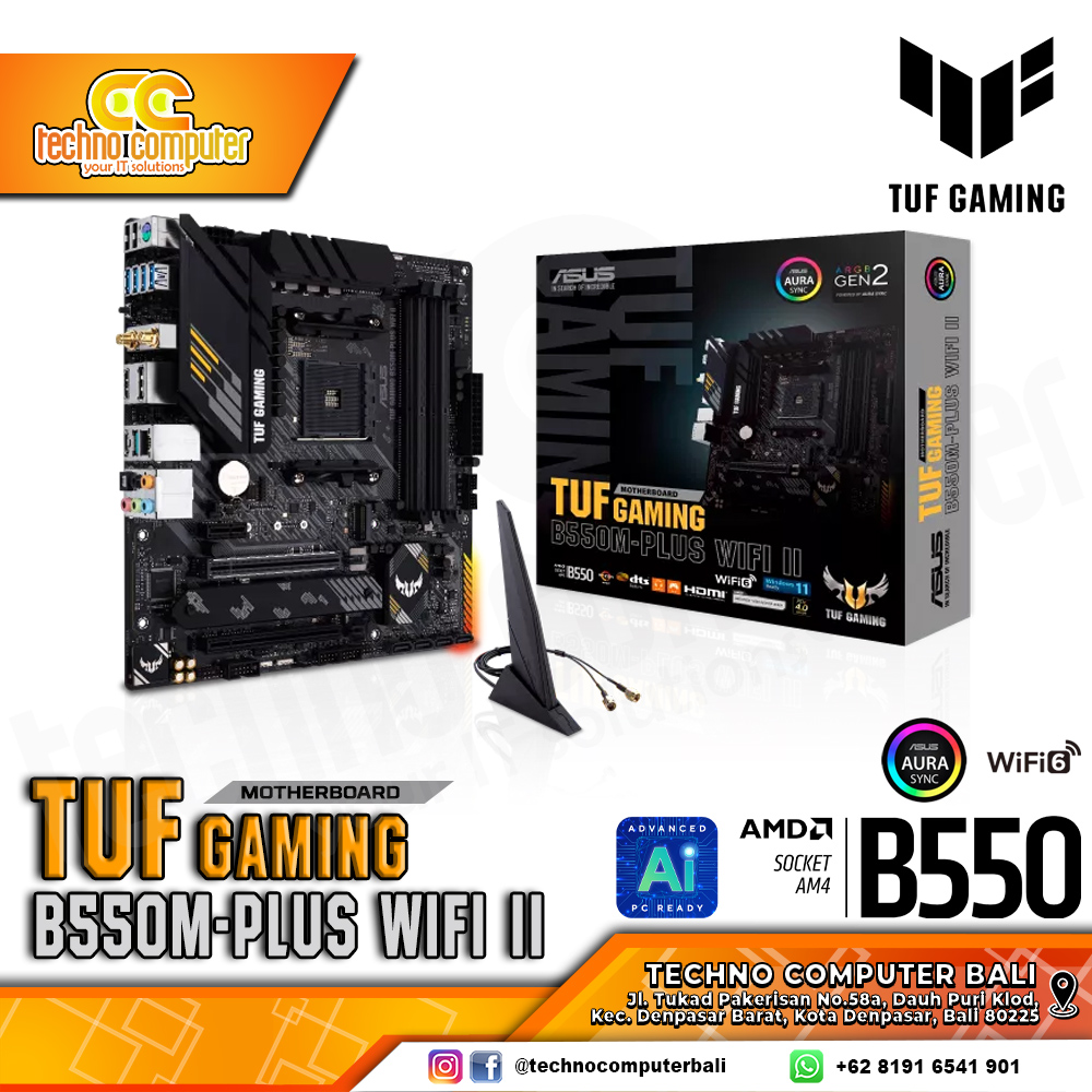 ASUS TUF GAMING B550M-PLUS WIFI II - mATX, AM4, B550, DDR4