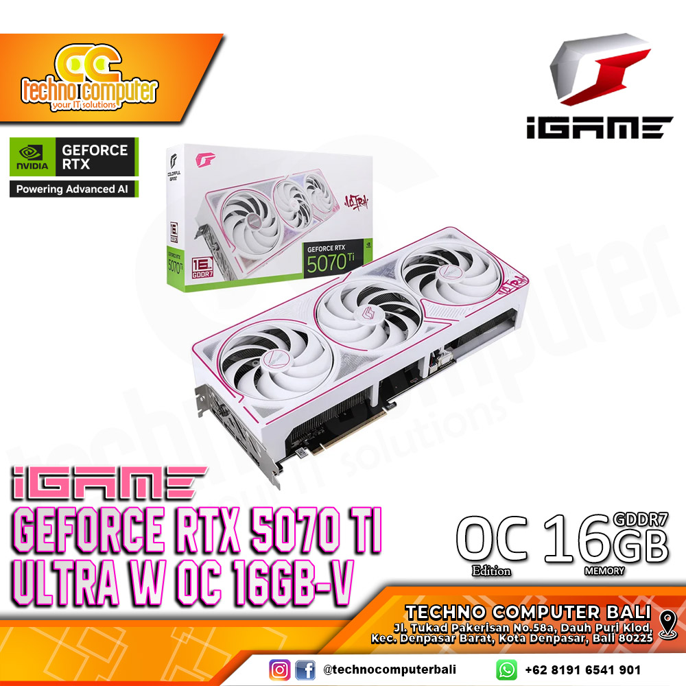COLORFUL iGame NVIDIA GeForce RTX 5070 TI Ultra W OC Edition 16GB GDDR7 - White
