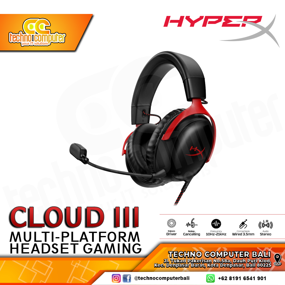 HEADSET HyperX Cloud III - Gaming Headset (Black/Red)