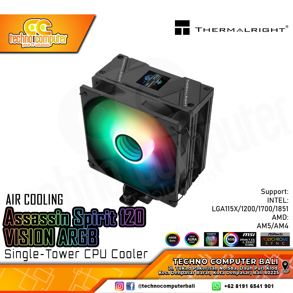 THERMALRIGHT Assassin Spirit 120 VISION ARGB Black - CPU Cooler - 120mm Air Cooler