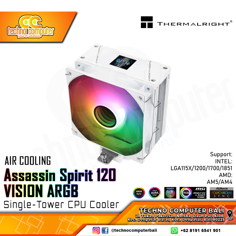 THERMALRIGHT Assassin Spirit 120 VISION ARGB White - CPU Cooler - 120mm Air Cooler
