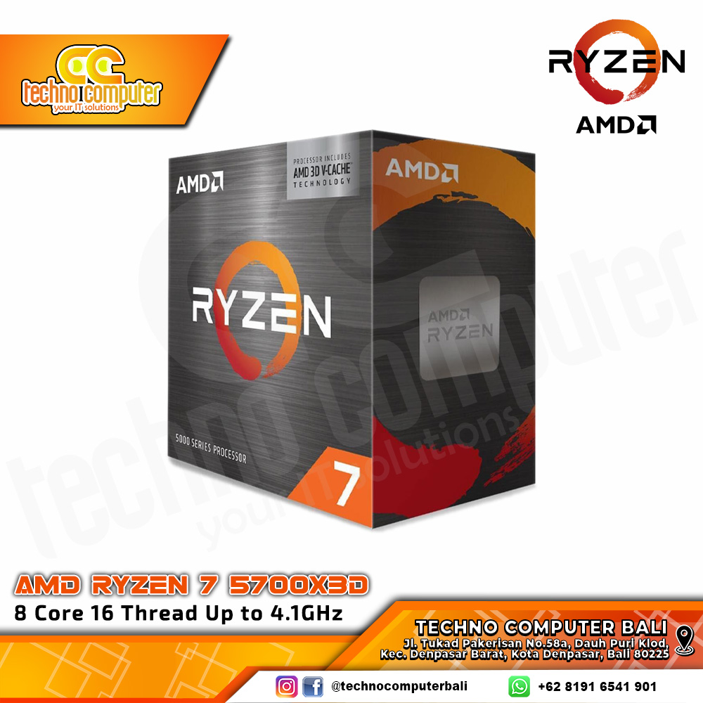 PROCESSOR AMD RYZEN 7 5700X3D - 8 Core 16 Threads Up to 4.1GHz - Socket AM4