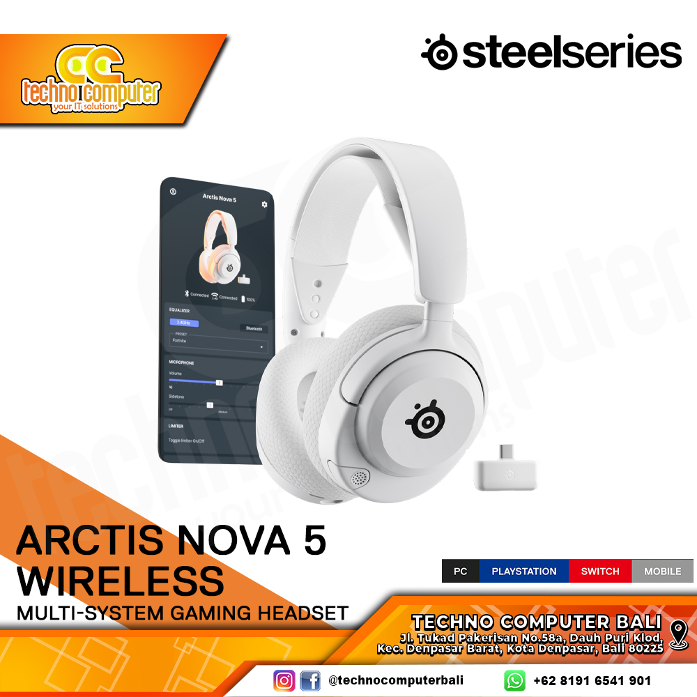 HEADSET STEELSERIES ARCTIS NOVA 5 Wireless White - Gaming Headset
