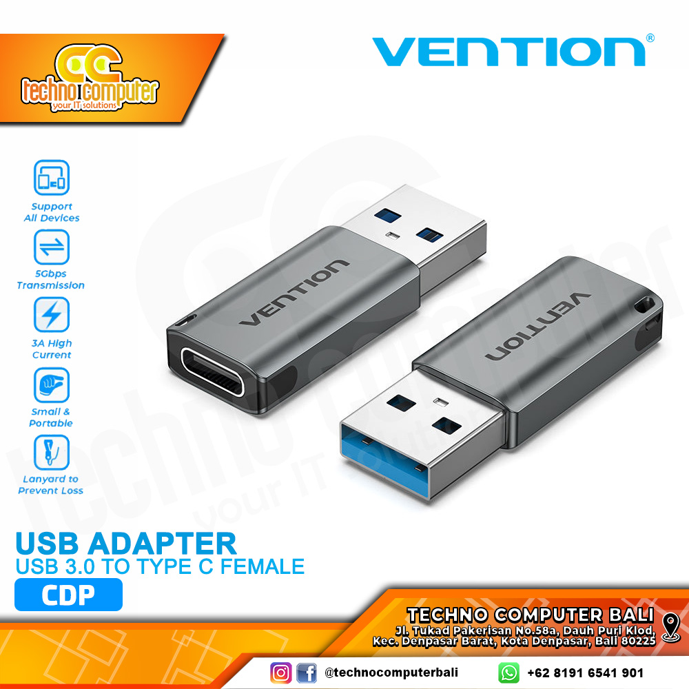 VENTION ADAPTER USB - USB 3.0 to USB Type-C Female - CDP