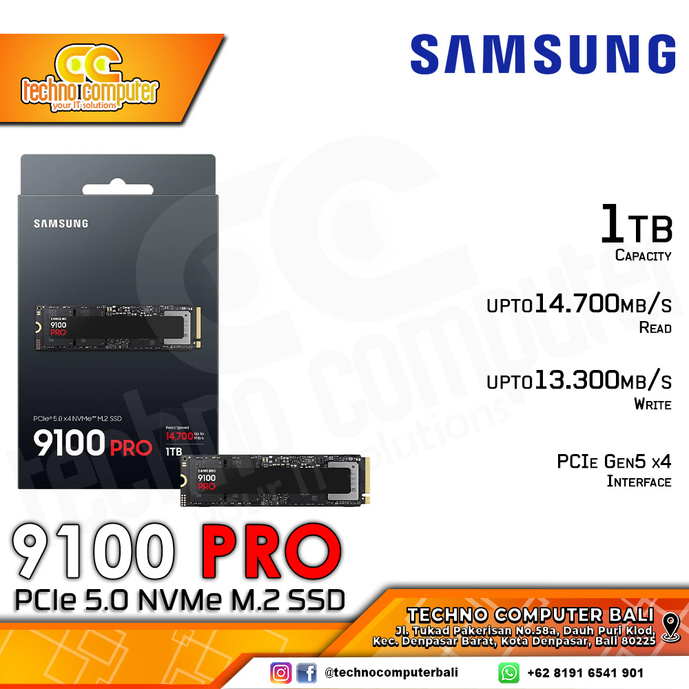 SSD SAMSUNG 9100 Pro M.2 NVMe 2280 PCIe Gen5 x4 - 1TB