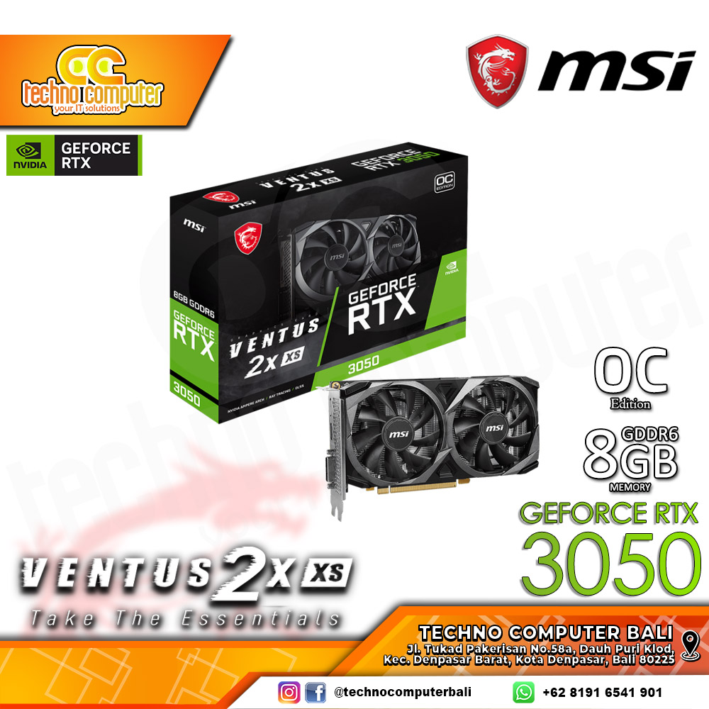 MSI NVIDIA GeForce RTX 3050 VENTUS 2x XS OC Edition 8GB GDDR6