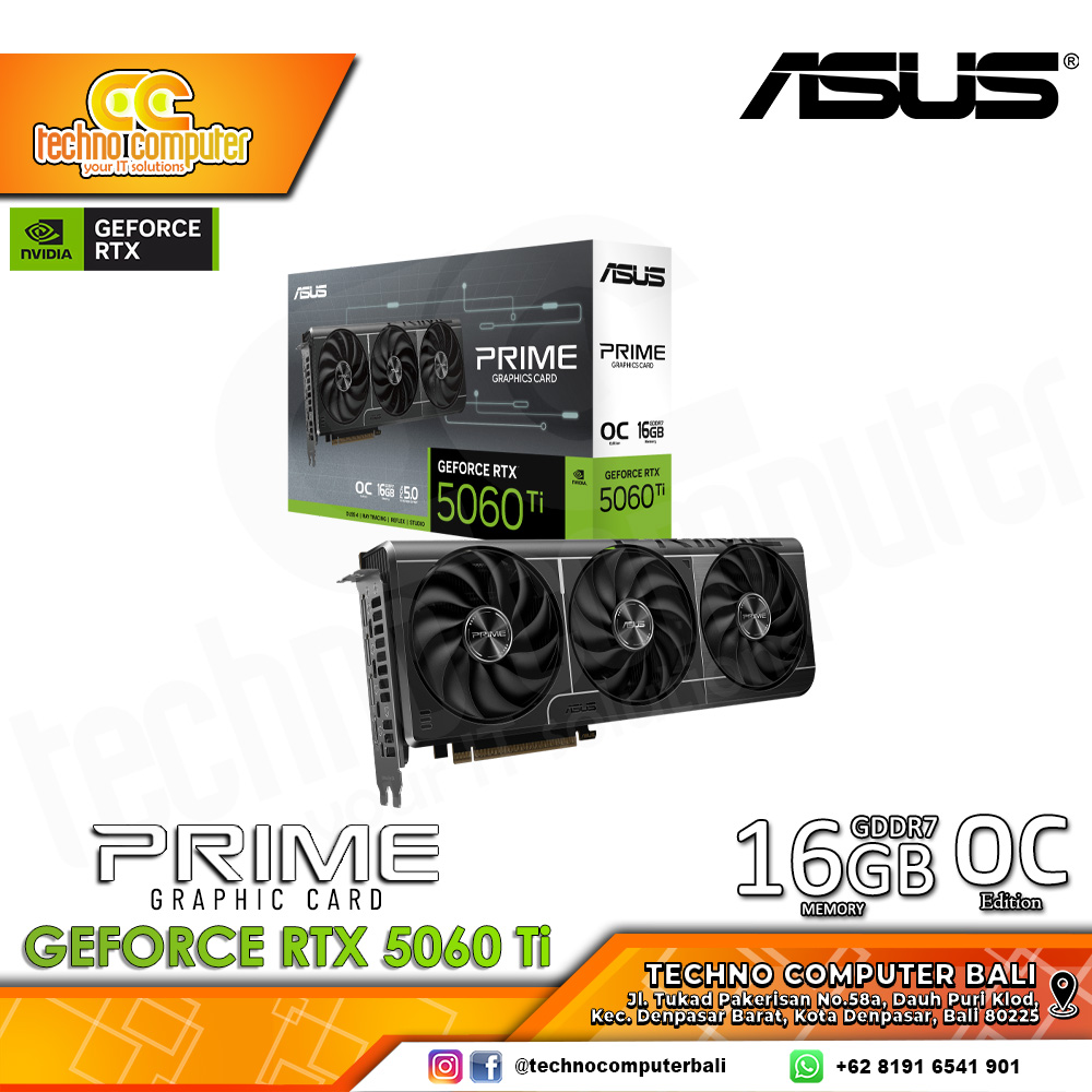 ASUS PRIME NVIDIA GeForce RTX 5060 TI OC Edition 16GB GDDR7